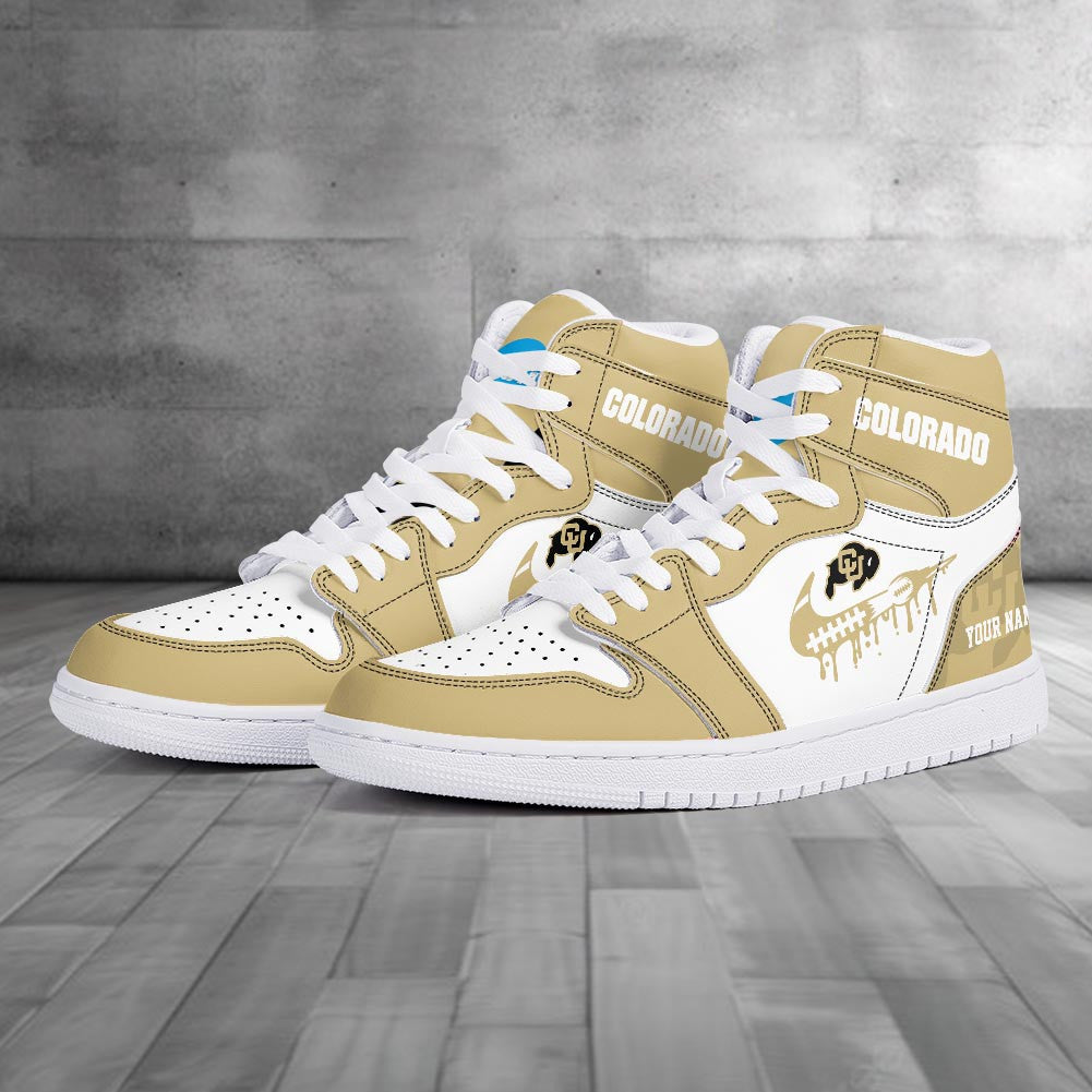 Footwearstorm Colorado Buffaloes AJ1 High Sneakers Shoes For Men And Women 3009289