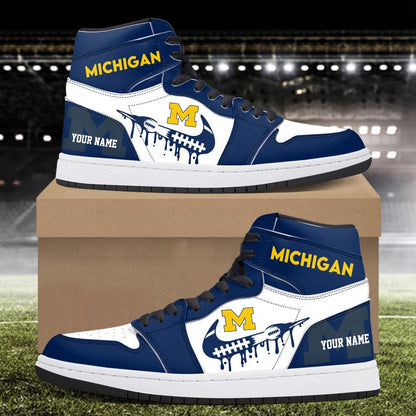 Footwearstorm Michigan Wolverines AJ1 High Sneakers Shoes For Men And Women 3009284