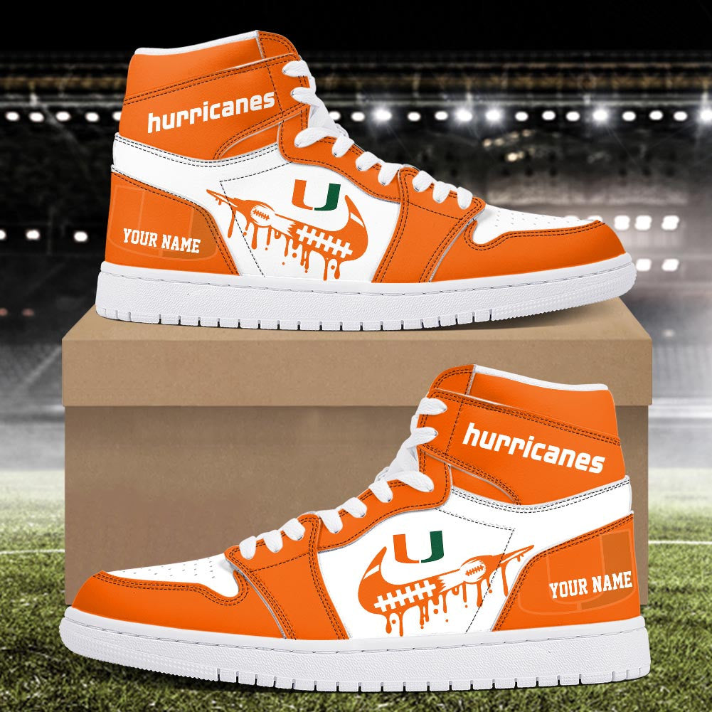 Footwearstorm Miami Hurricanes AJ1 High Sneakers Shoes For Men And Women 3009273
