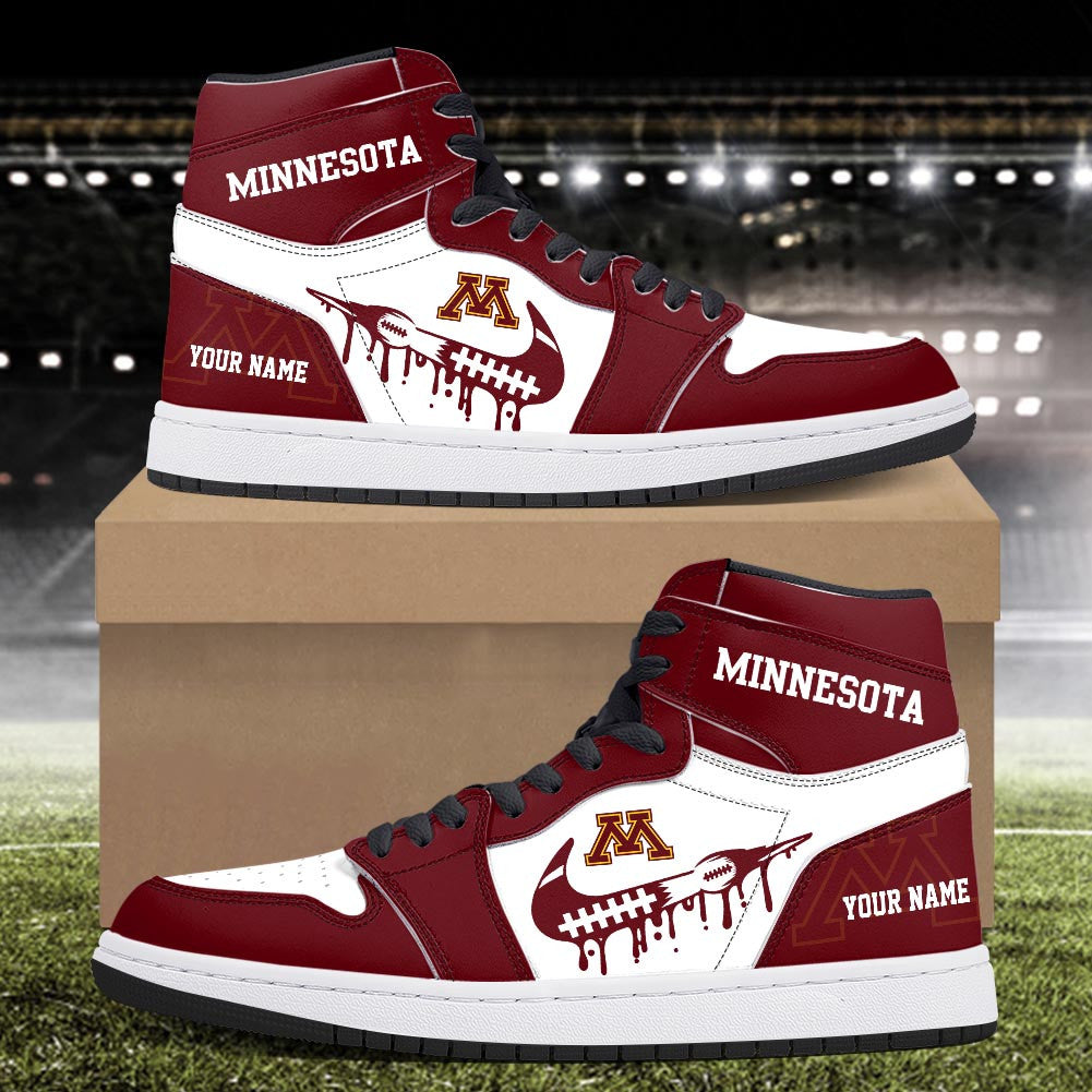 Footwearstorm Minnesota Golden Gophers AJ1 High Sneakers Shoes For Men And Women 3009271