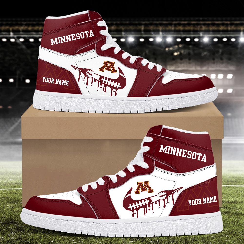 Footwearstorm Minnesota Golden Gophers AJ1 High Sneakers Shoes For Men And Women 3009271