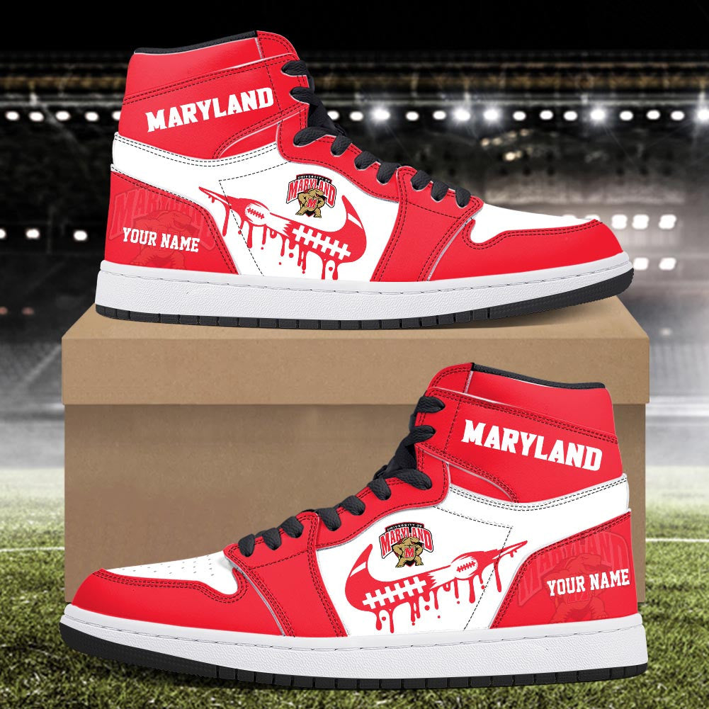 Footwearstorm Maryland Terrapins AJ1 High Sneakers Shoes For Men And Women 3009272