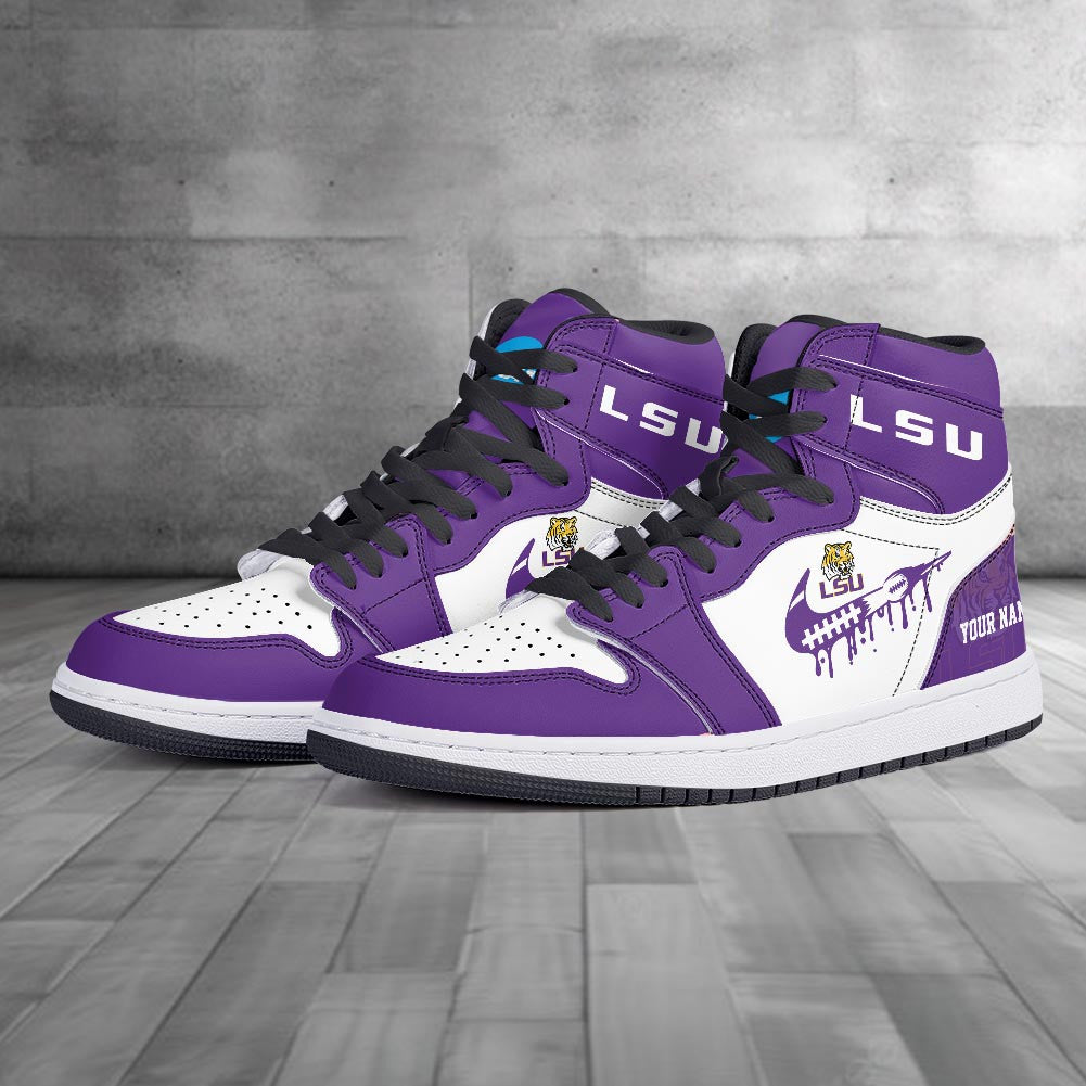 Footwearstorm LSU Tigers AJ1 High Sneakers Shoes For Men And Women 3009263