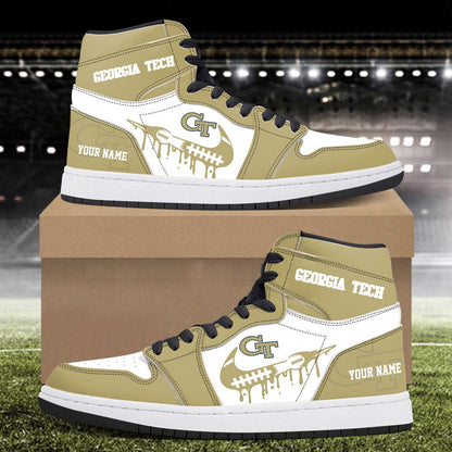 Footwearstorm Georgia Tech Yellow Jackets AJ1 High Sneakers Shoes For Men And Women 3009238