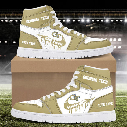 Footwearstorm Georgia Tech Yellow Jackets AJ1 High Sneakers Shoes For Men And Women 3009238