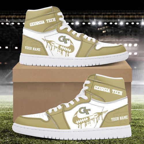 Footwearstorm Georgia Tech Yellow Jackets AJ1 High Sneakers Shoes For Men And Women 3009238