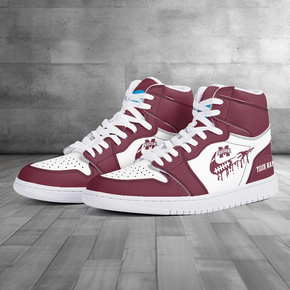 Footwearstorm Mississippi State Bulldogs AJ1 High Sneakers Shoes For Men And Women 3009227