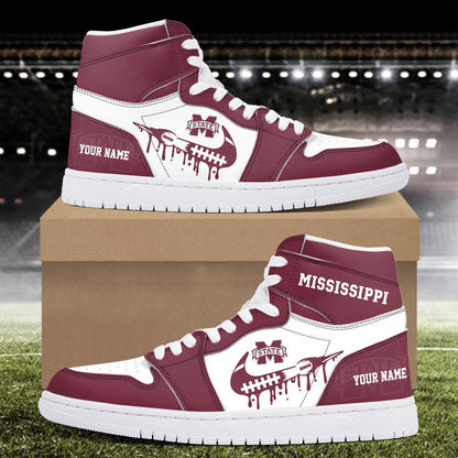 Footwearstorm Mississippi State Bulldogs AJ1 High Sneakers Shoes For Men And Women 3009227