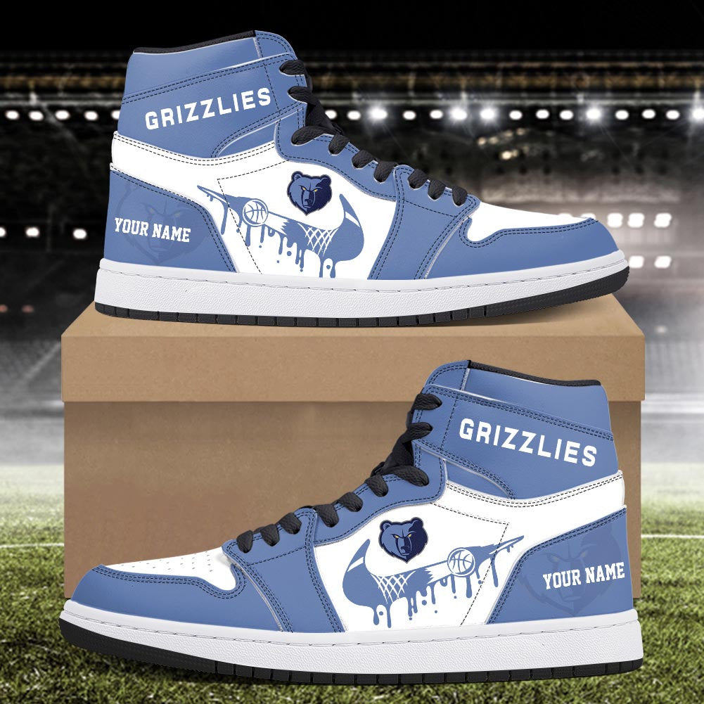 Footwearstorm Memphis Grizzlies AJ1 High Sneakers Shoes For Men And Women 30093