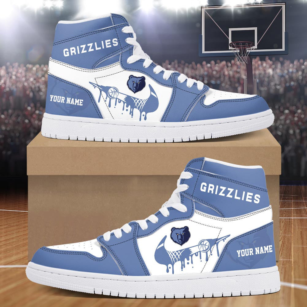 Footwearstorm Memphis Grizzlies AJ1 High Sneakers Shoes For Men And Women 30093