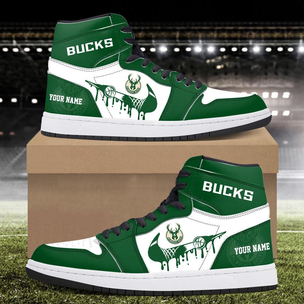 Footwearstorm Milwaukee Bucks AJ1 High Sneakers Shoes For Men And Women 300924