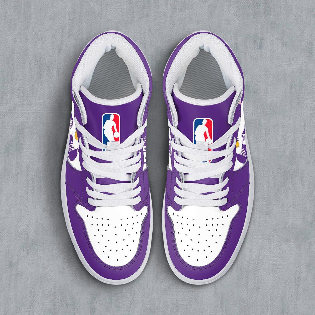 Footwearstorm Los Angeles Lakers AJ1 High Sneakers Shoes For Men And Women 300914