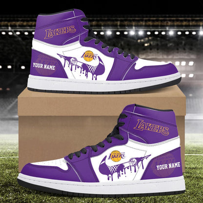 Footwearstorm Los Angeles Lakers AJ1 High Sneakers Shoes For Men And Women 300914