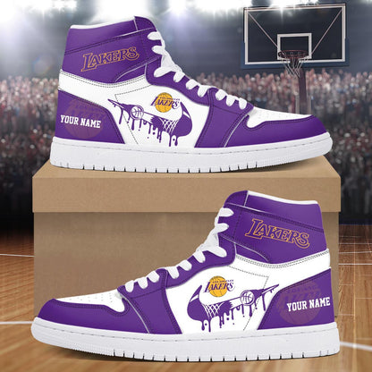 Footwearstorm Los Angeles Lakers AJ1 High Sneakers Shoes For Men And Women 300914