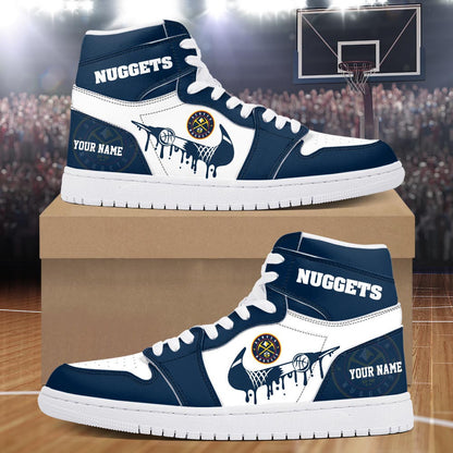 Footwearstorm Denver Nuggets AJ1 High Sneakers Shoes For Men And Women 300913
