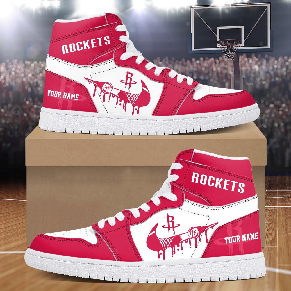Footwearstorm Houston Rockets AJ1 High Sneakers Shoes For Men And Women 30098