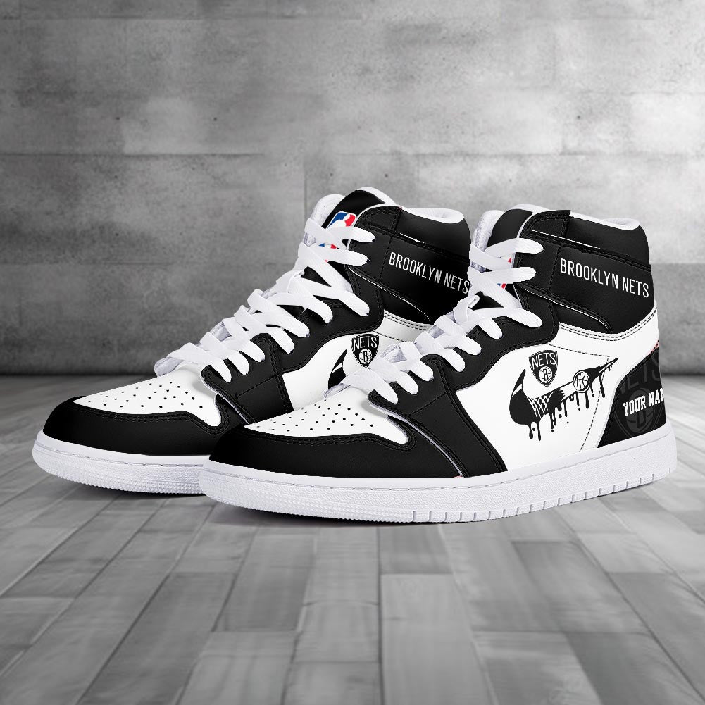 Footwearstorm Brooklyn Nets AJ1 High Sneakers Shoes For Men And Women 300917