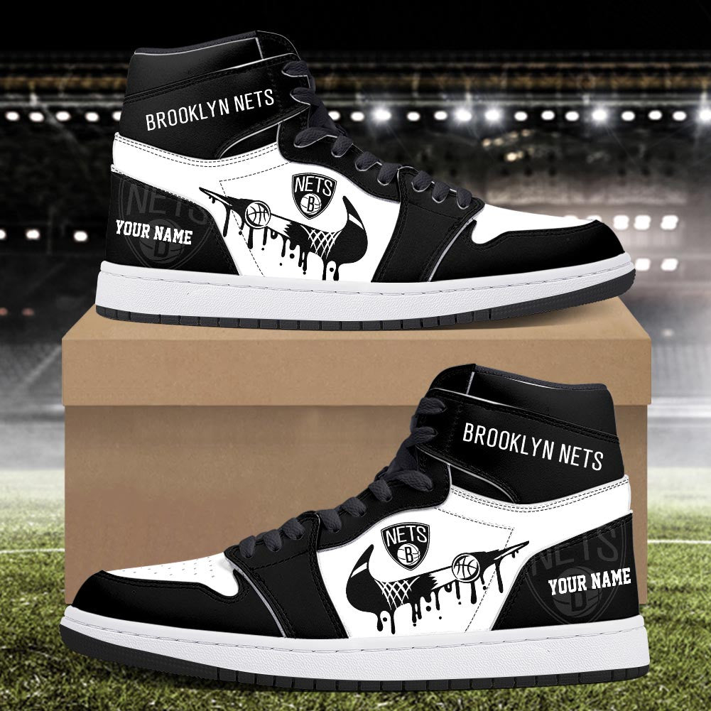 Footwearstorm Brooklyn Nets AJ1 High Sneakers Shoes For Men And Women 300917