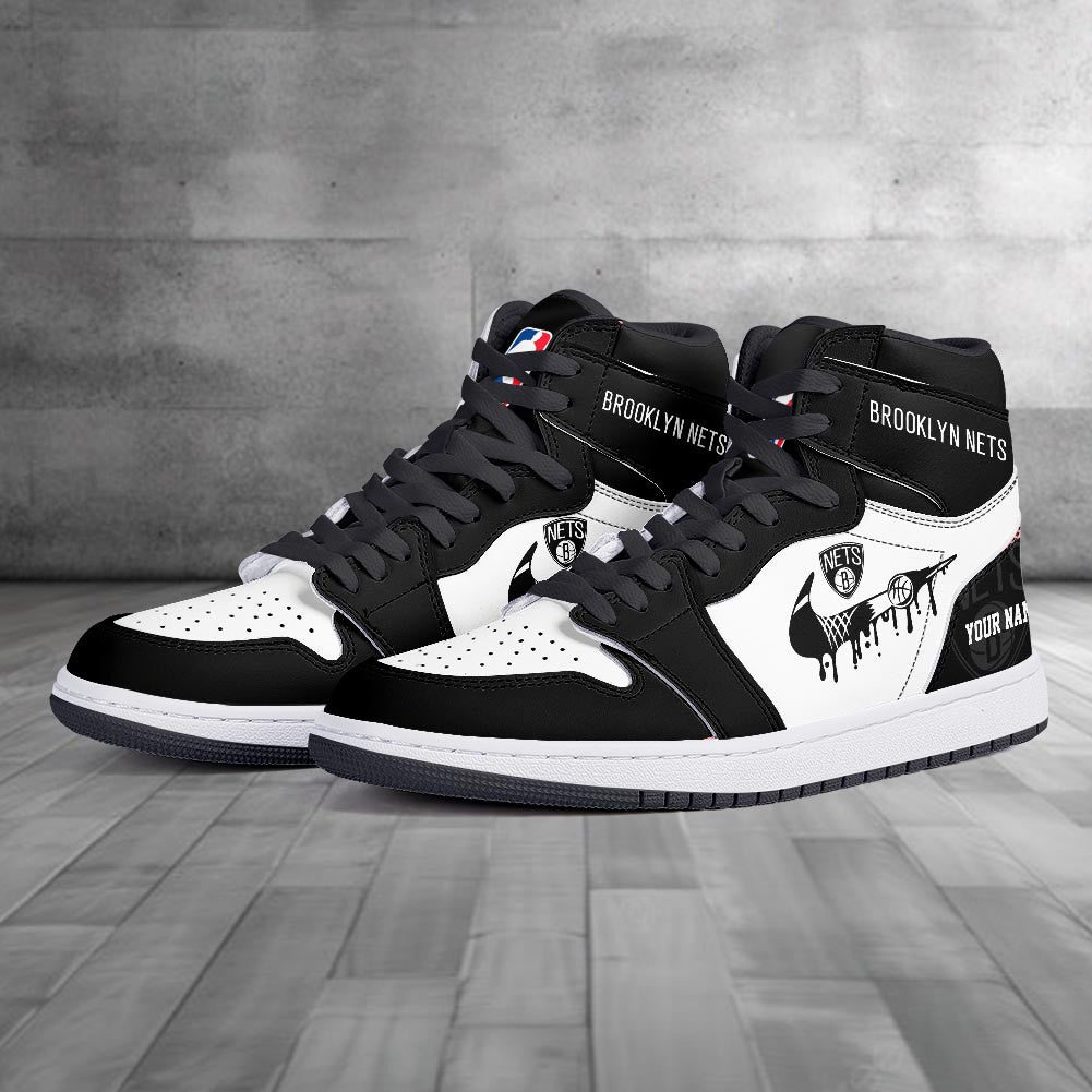 Footwearstorm Brooklyn Nets AJ1 High Sneakers Shoes For Men And Women 300917