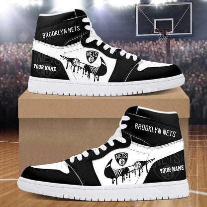 Footwearstorm Brooklyn Nets AJ1 High Sneakers Shoes For Men And Women 300917