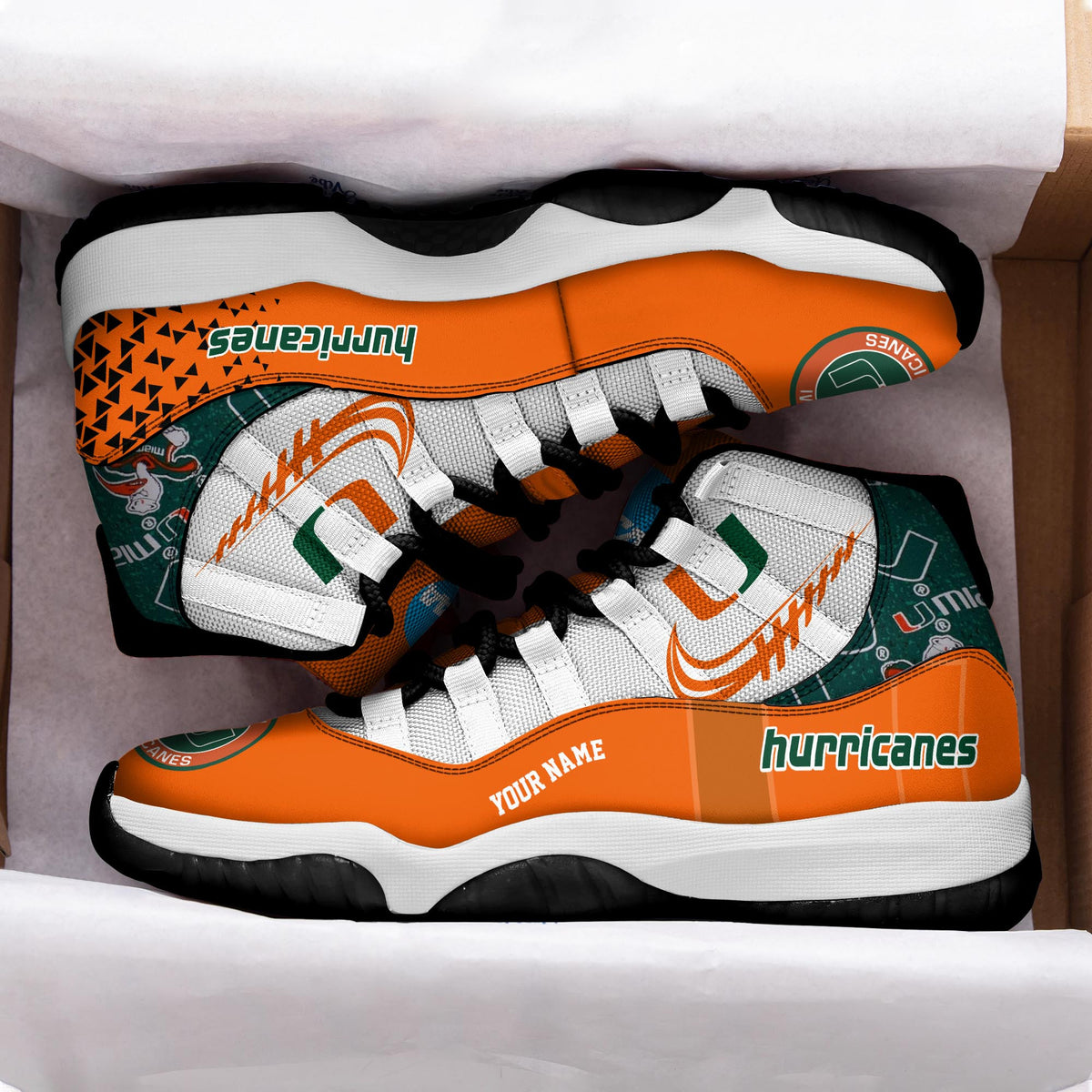Footwearstorm Miami Hurricanes AJ11 Sneakers Shoes For Men And Women 2309348