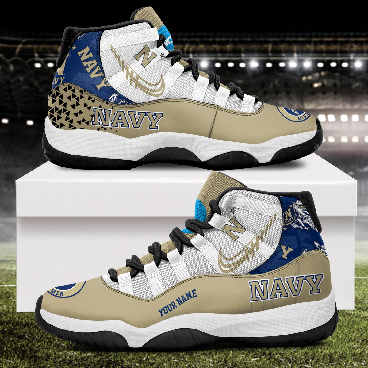 Footwearstorm Navy Midshipmen AJ11 Sneakers Shoes For Men And Women 2309342