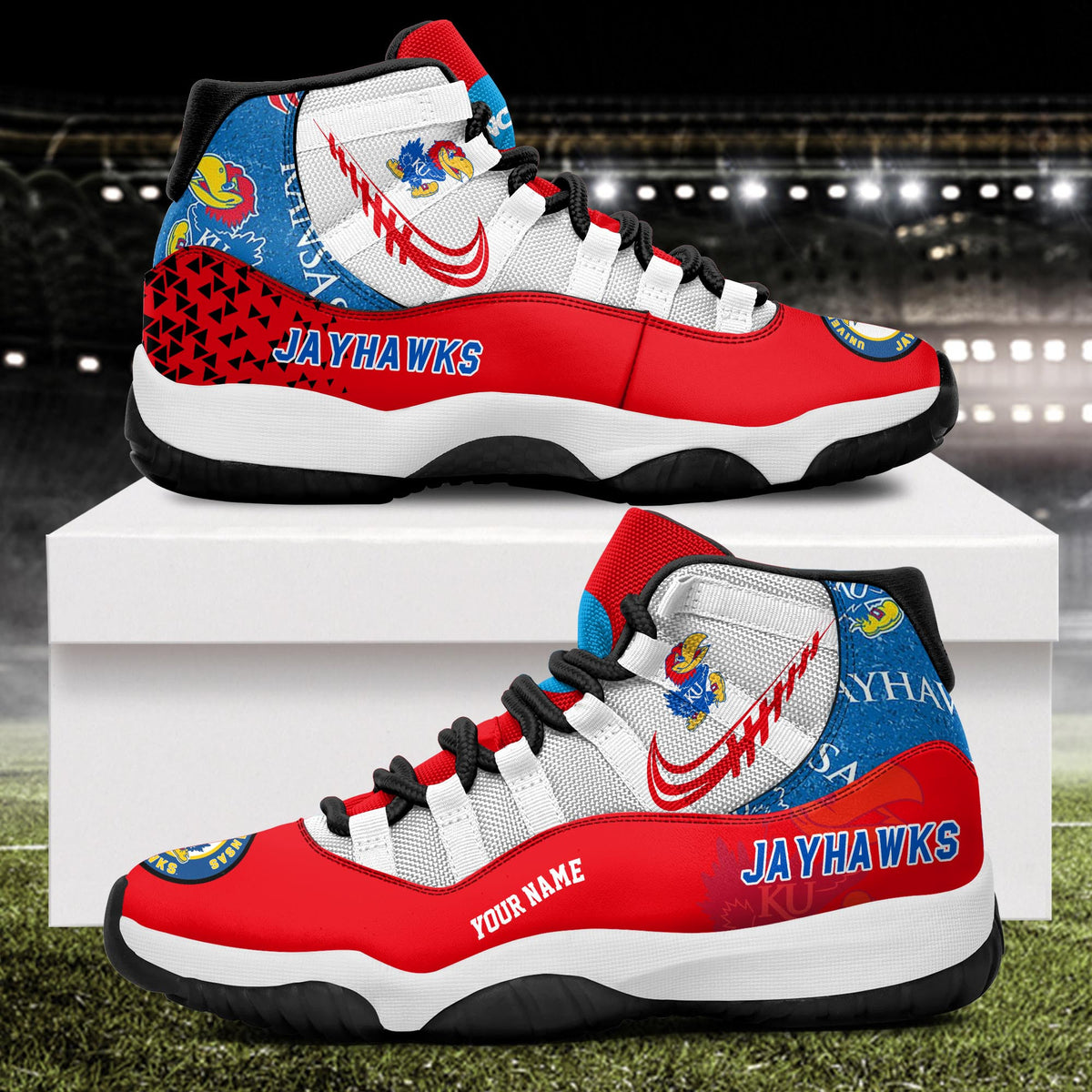 Footwearstorm Kansas Jayhawks AJ11 Sneakers Shoes For Men And Women 2309349