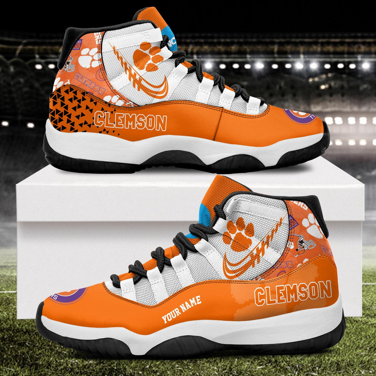Footwearstorm Clemson Tigers AJ11 Sneakers Shoes For Men And Women 2309346
