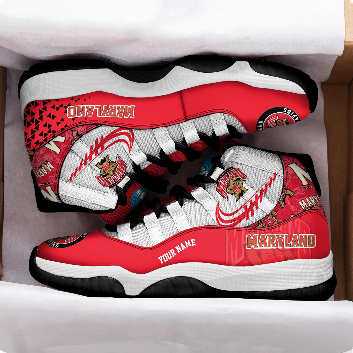 Footwearstorm Maryland Terrapins AJ11 Sneakers Shoes For Men And Women 2309343