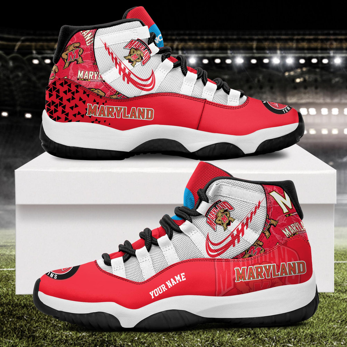 Footwearstorm Maryland Terrapins AJ11 Sneakers Shoes For Men And Women 2309343