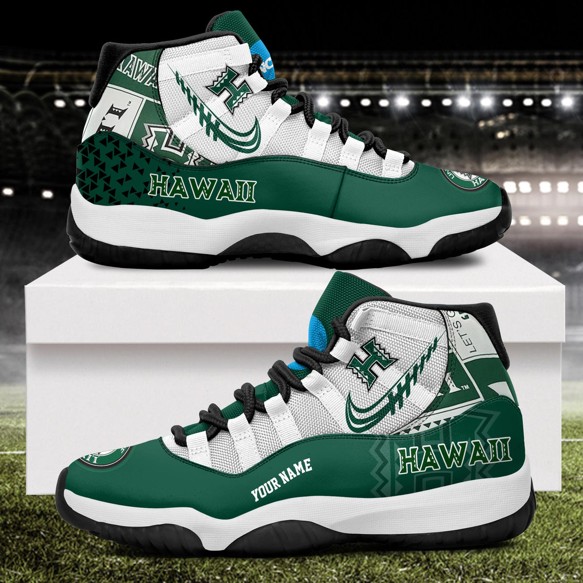 Footwearstorm Hawaii Rainbow Warriors AJ11 Sneakers Shoes For Men And Women 2309331