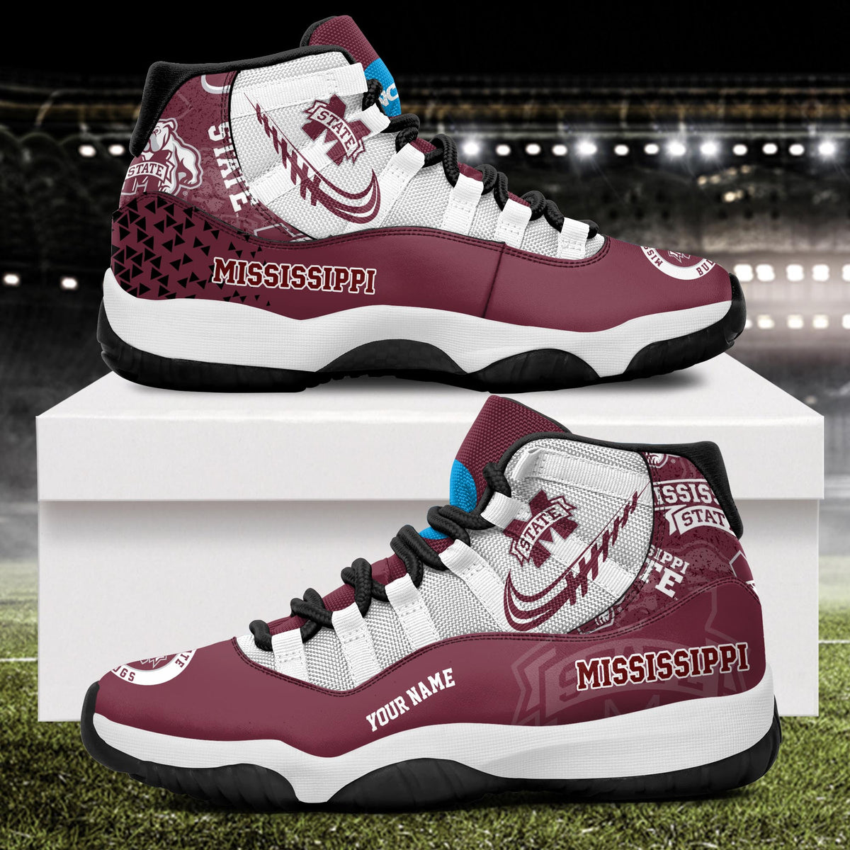 Footwearstorm Mississippi State Bulldogs AJ11 Sneakers Shoes For Men And Women 2309334