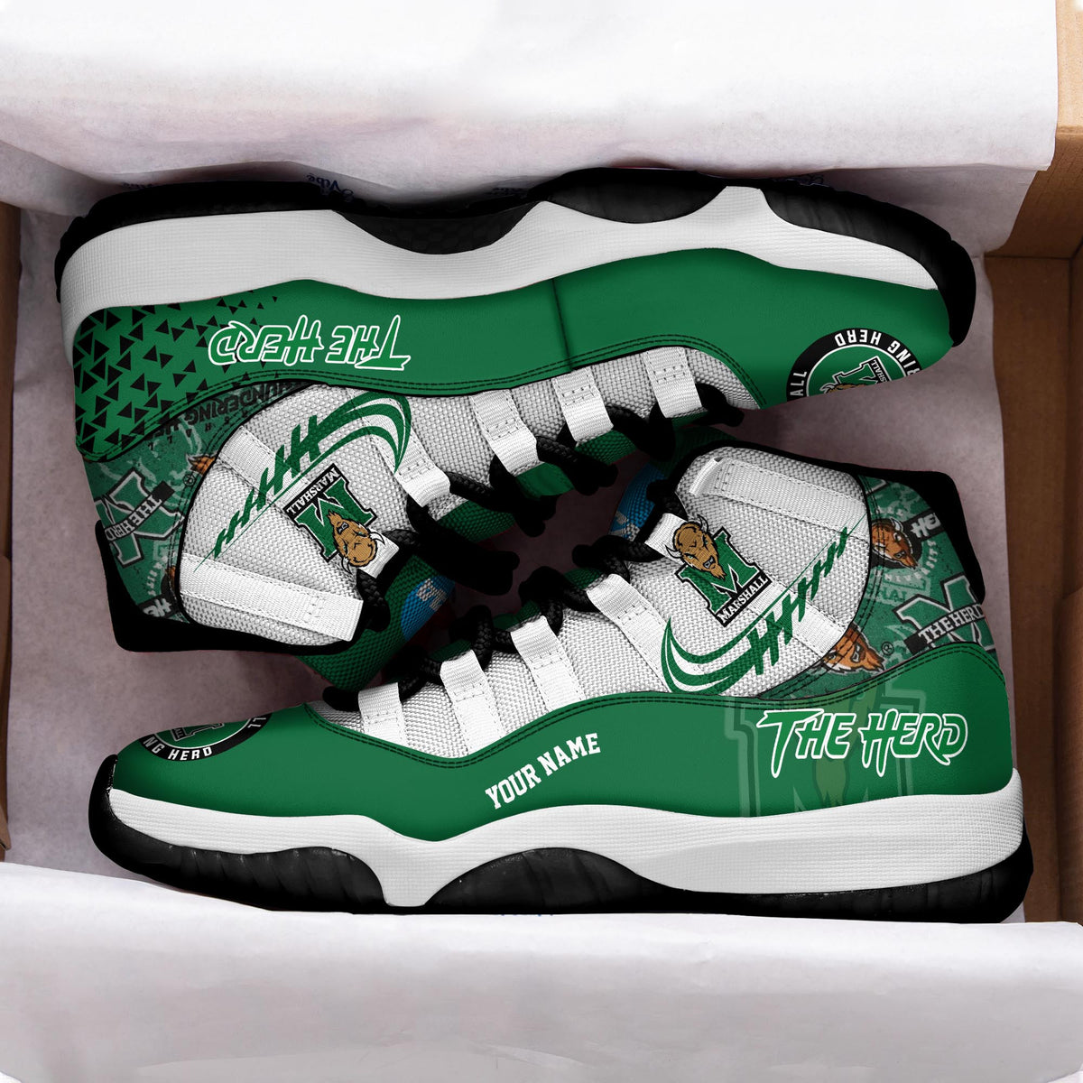 Footwearstorm Marshall Thundering Herd AJ11 Sneakers Shoes For Men And Women 2309337