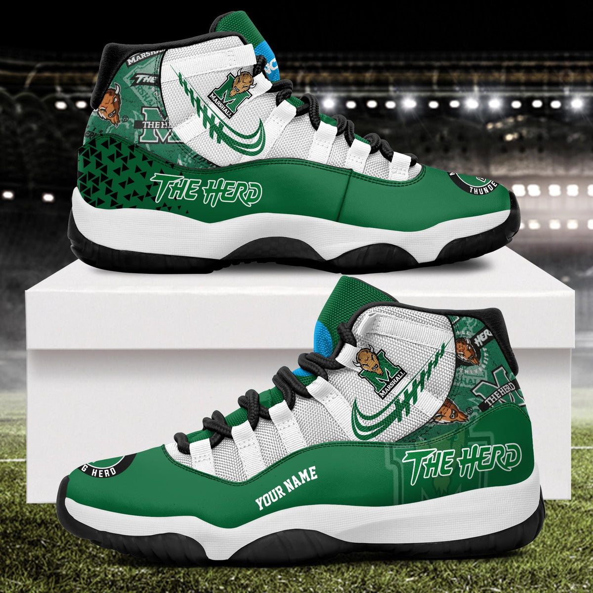 Footwearstorm Marshall Thundering Herd AJ11 Sneakers Shoes For Men And Women 2309337