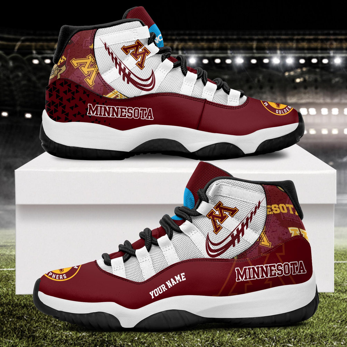 Footwearstorm Minnesota Golden Gophers AJ11 Sneakers Shoes For Men And Women 2309330