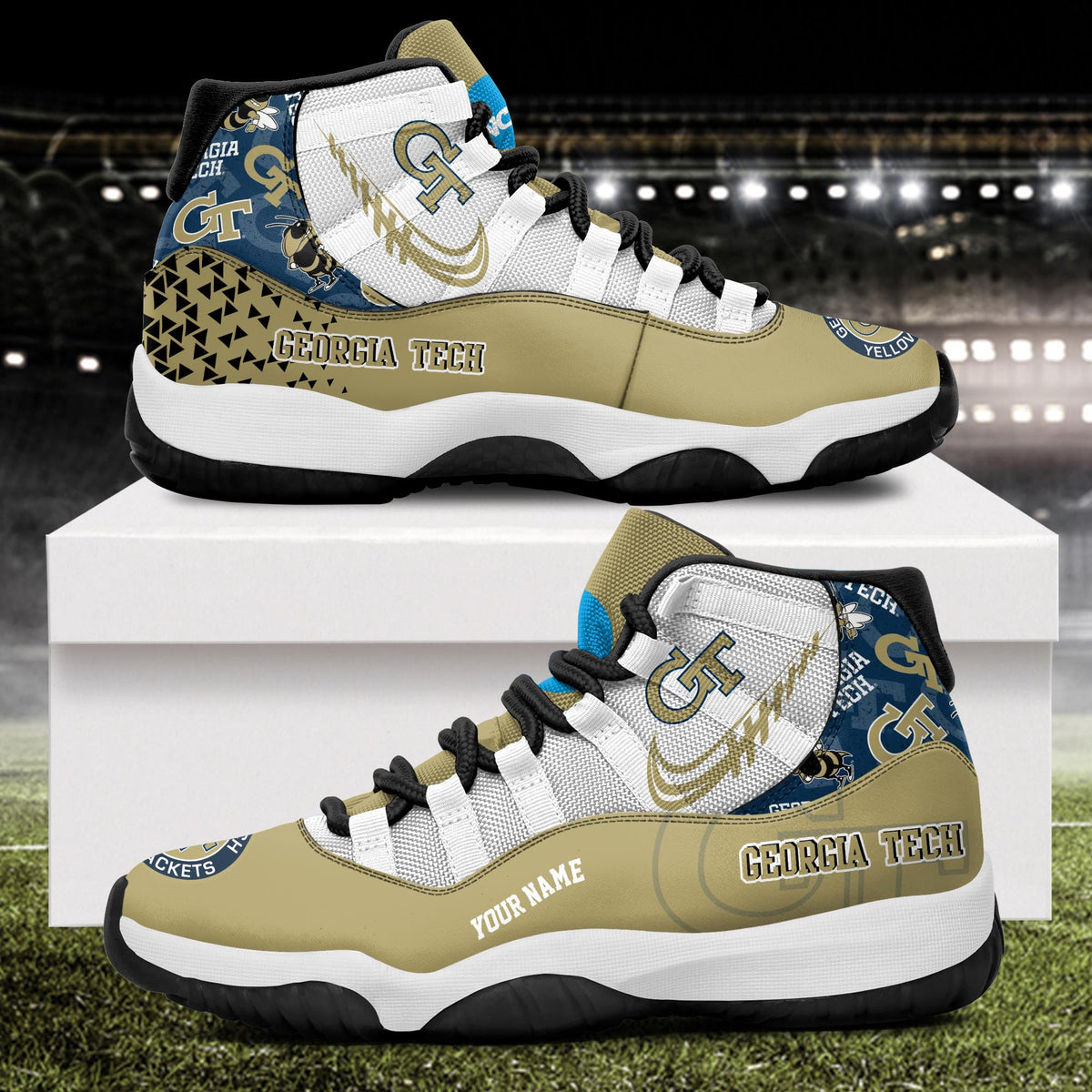 Footwearstorm Georgia Tech Yellow Jackets AJ11 Sneakers Shoes For Men And Women 2309319