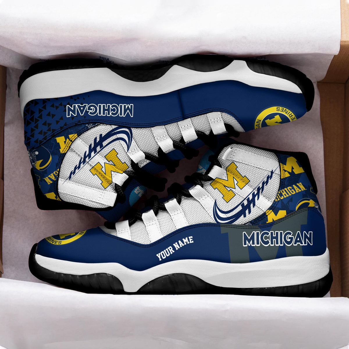 Footwearstorm Michigan Wolverines AJ11 Sneakers Shoes For Men And Women 2309318