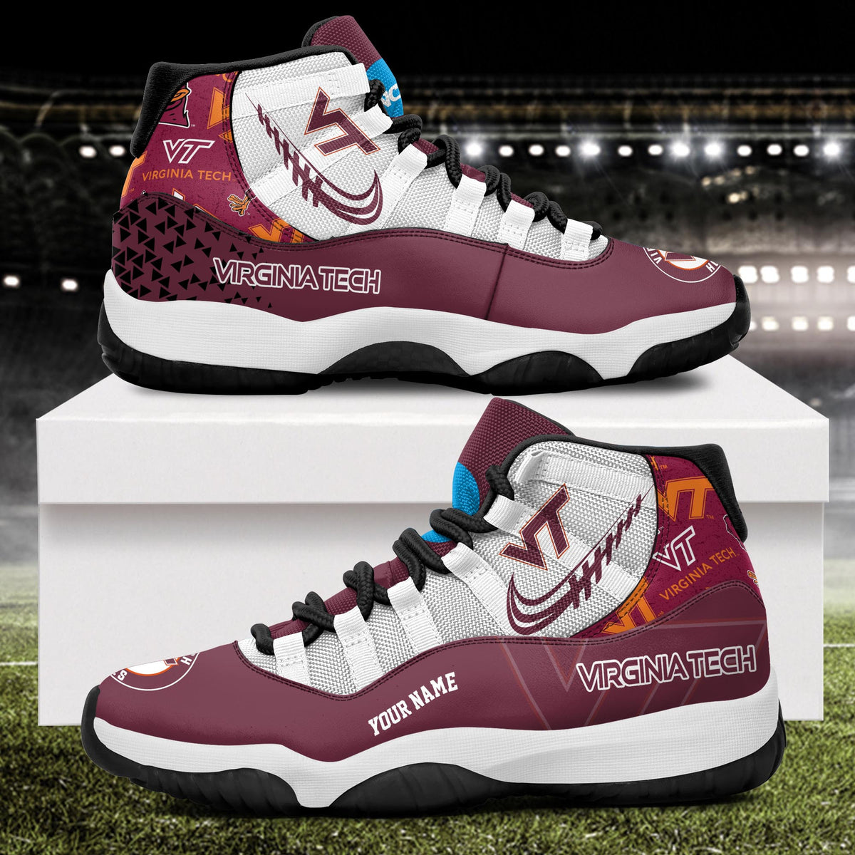 Footwearstorm Virginia Tech Hokies AJ11 Sneakers Shoes For Men And Women 2309288