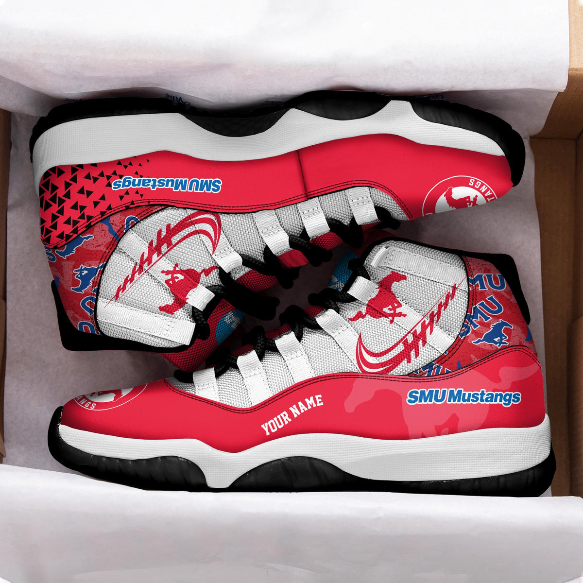 Footwearstorm SMU Mustangs AJ11 Sneakers Shoes For Men And Women 2309289