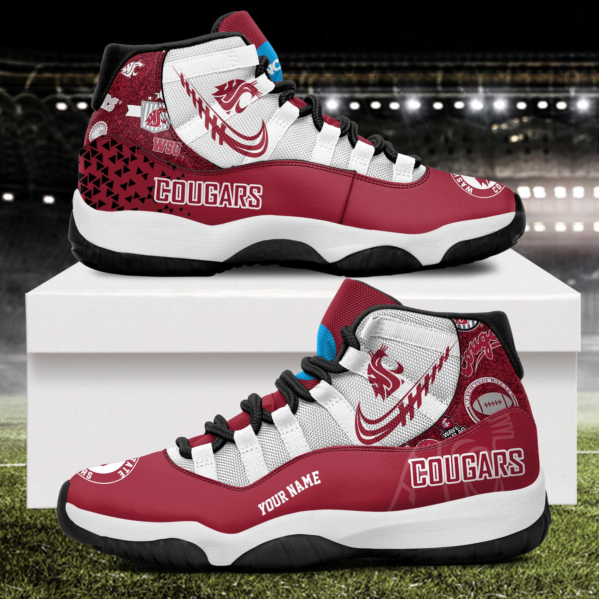 Footwearstorm Washington State Cougars AJ11 Sneakers Shoes For Men And Women 2309301