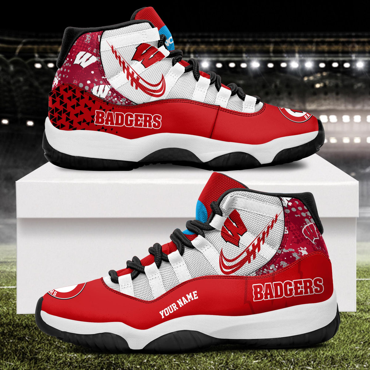 Footwearstorm Wisconsin Badgers AJ11 Sneakers Shoes For Men And Women 2309300
