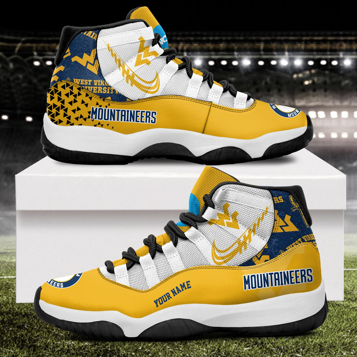 Footwearstorm West Virginia Mountaineers AJ11 Sneakers Shoes For Men And Women 2309299