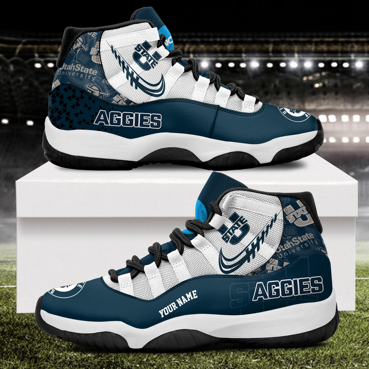 Footwearstorm Utah State Aggies AJ11 Sneakers Shoes For Men And Women 2309274