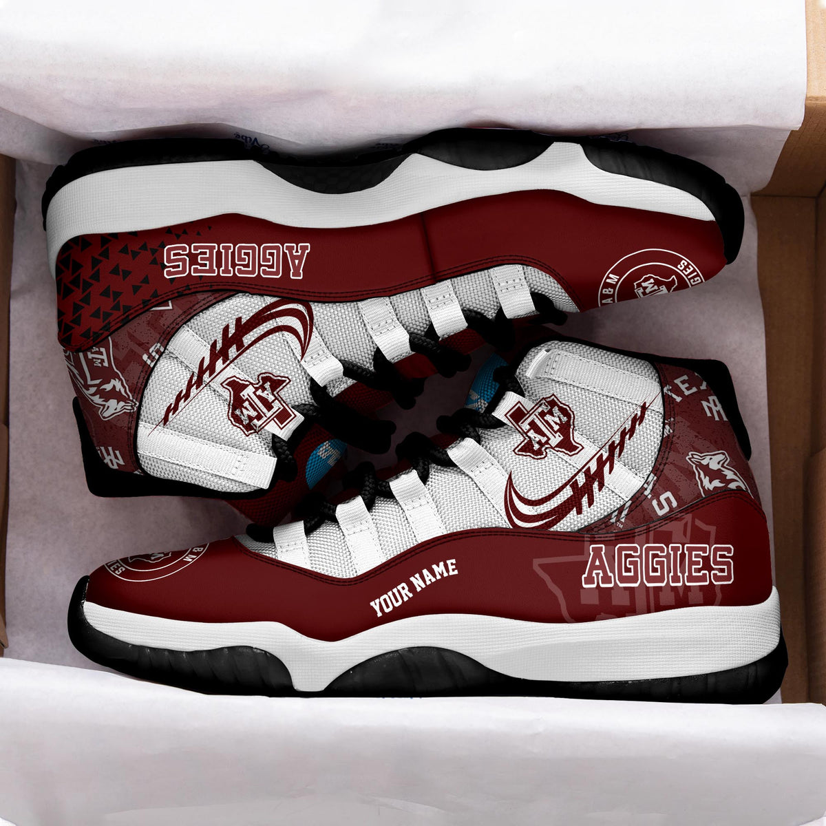 Footwearstorm Texas A&M Aggies AJ11 Sneakers Shoes For Men And Women 2309286