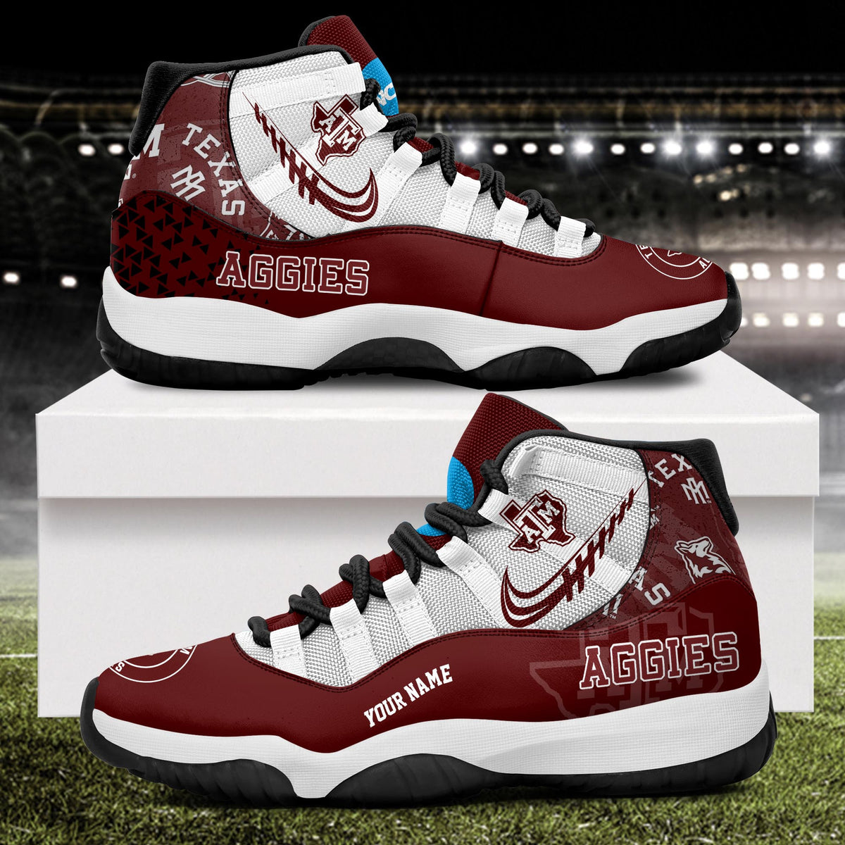 Footwearstorm Texas A&M Aggies AJ11 Sneakers Shoes For Men And Women 2309286