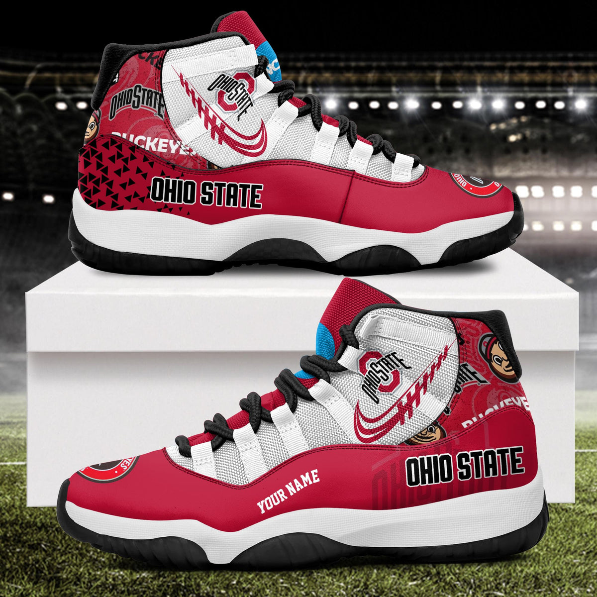 Footwearstorm Ohio State Buckeyes AJ11 Sneakers Shoes For Men And Women 2309284