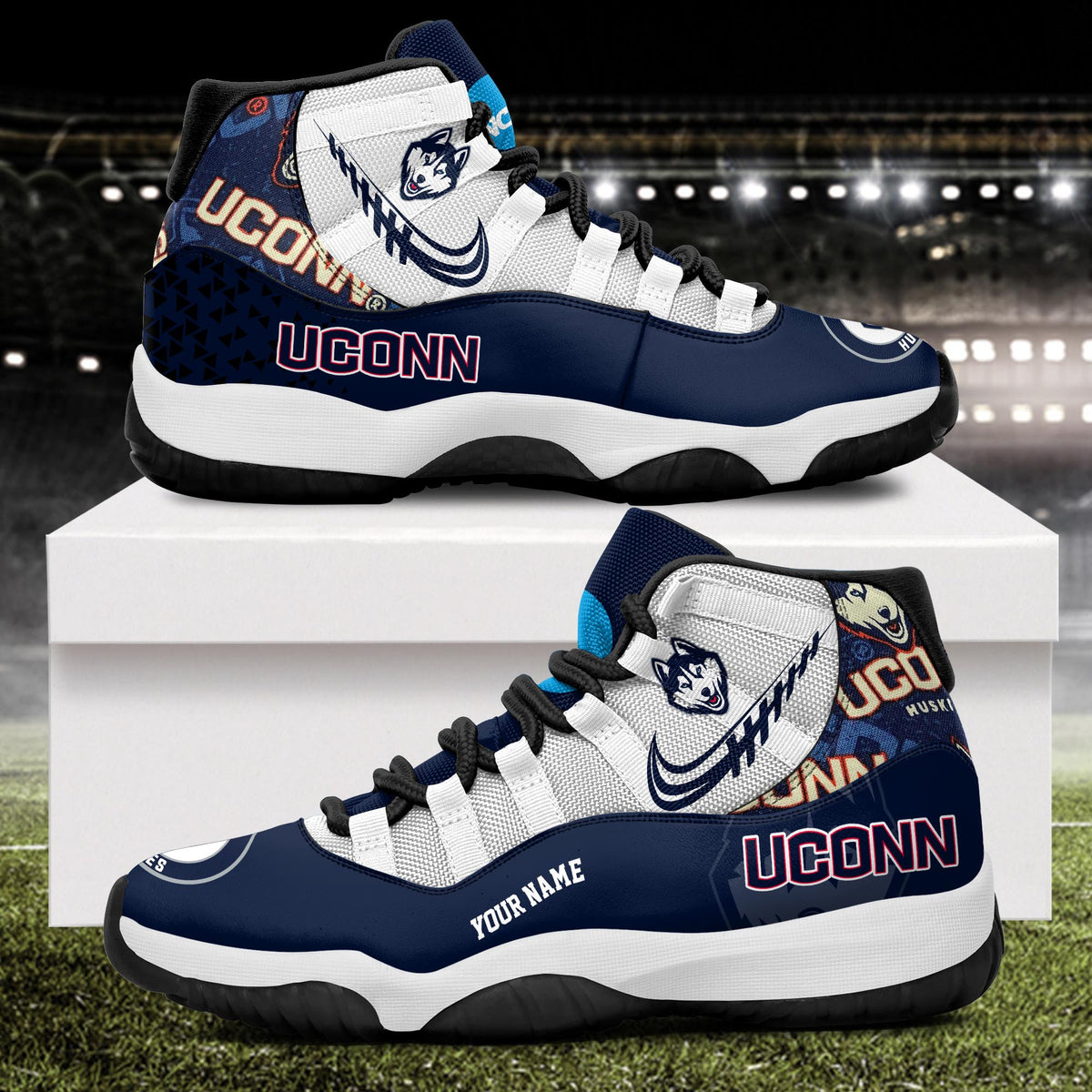 Footwearstorm Uconn Huskies AJ11 Sneakers Shoes For Men And Women 2309273