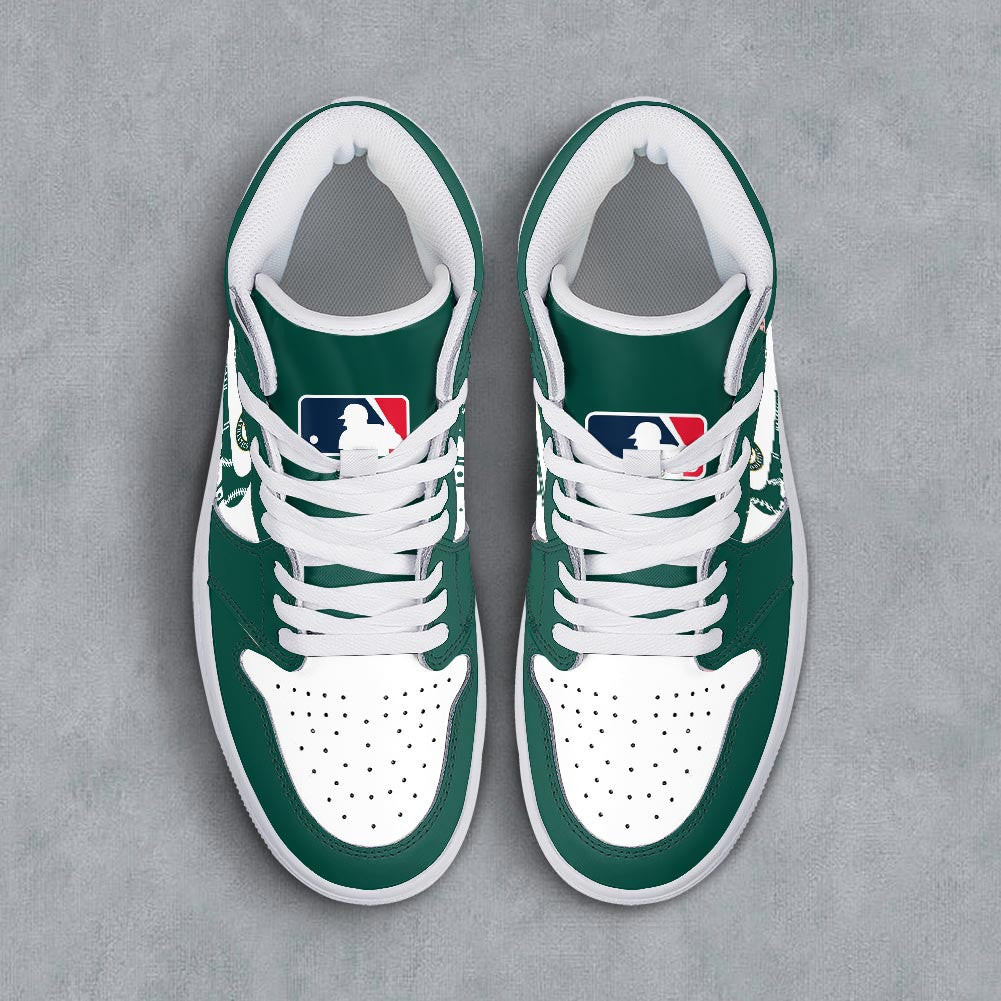 Footwearstorm Oakland Athletics AJ1 High Sneakers Shoes For Men And Women 300937