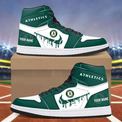 Footwearstorm Oakland Athletics AJ1 High Sneakers Shoes For Men And Women 300937