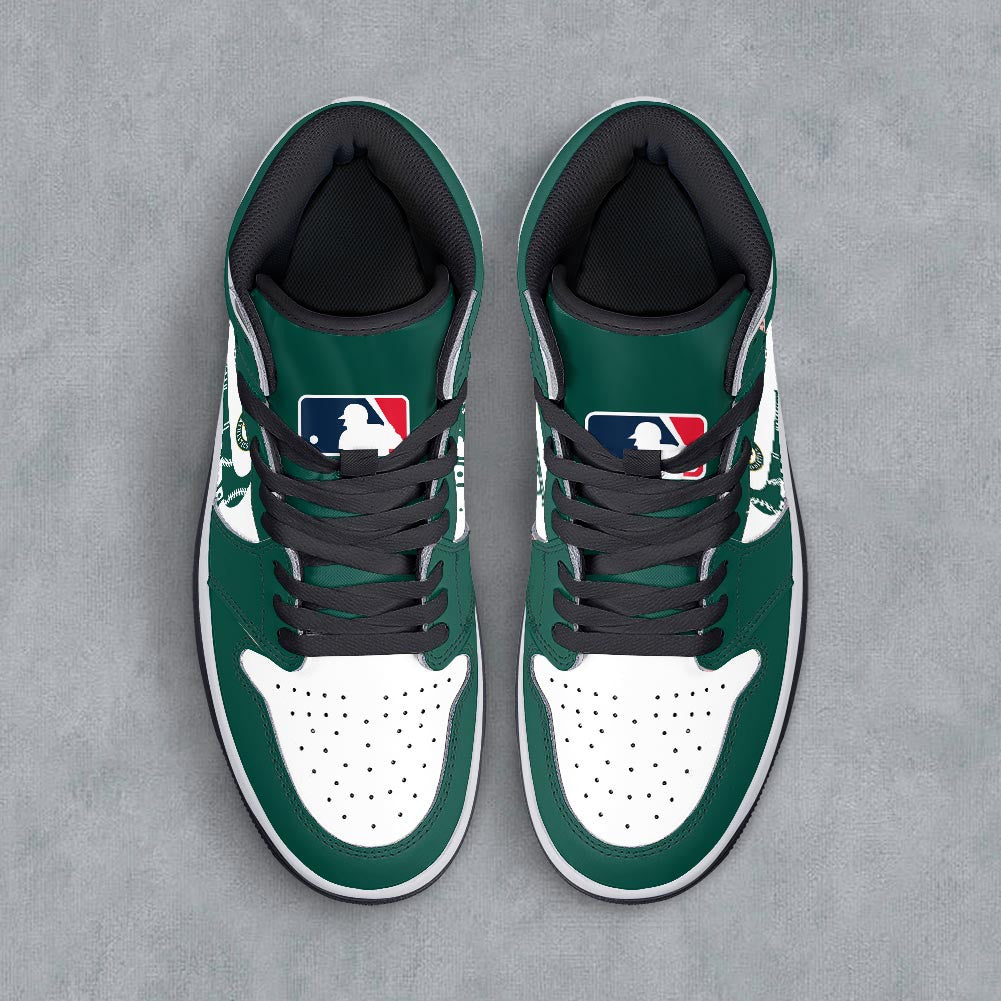 Footwearstorm Oakland Athletics AJ1 High Sneakers Shoes For Men And Women 300937